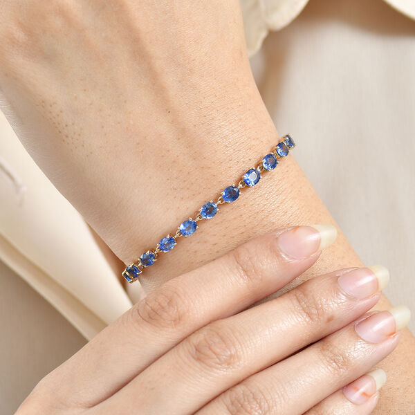 LUXORO AAA blaues Ceylon-Saphir 19cm Armband in 585 Gelbgold - 11,05 ct. image number 3