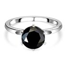 Schwarzer Turmalin Ring, 925 Silber (Größe 19.00) ca. 2.06 ct