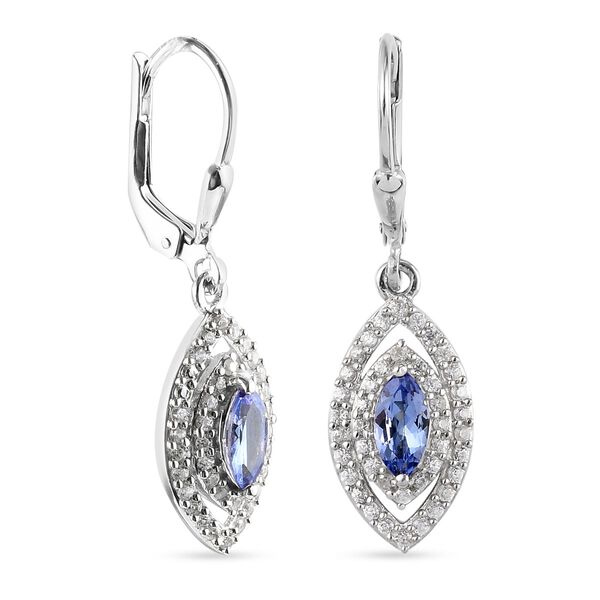 Tansanit und Zirkon Ohrringe - 1,41 ct. image number 4