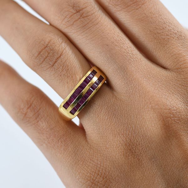 AA Rubin Ring, 925 Silber 750 Gelbgold Vermeil - 2 ct. image number 3