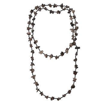 Rauchquarz und schwarze Spinell 91cm Halskette - 280 ct.