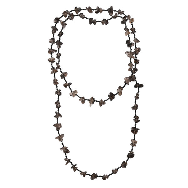 Rauchquarz und schwarze Spinell 91cm Halskette - 280 ct. image number 4