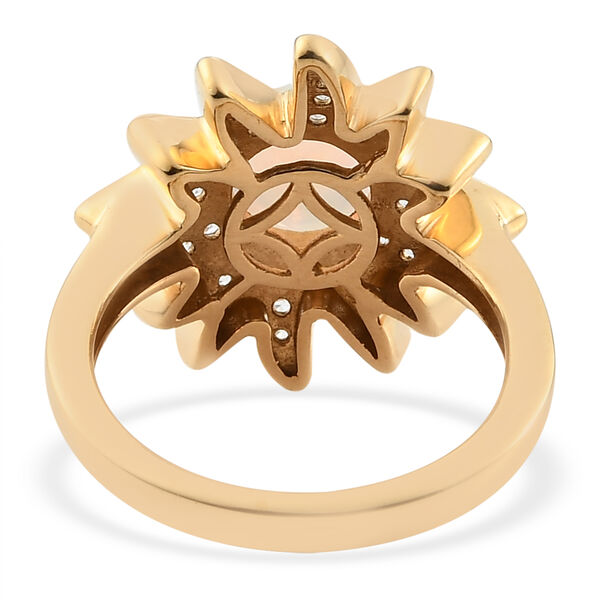 Nat&uuml;rlicher &Auml;thiopischer Opal und Zirkon Ring 925 Silber vergoldet  ca. 1,28 ct image number 6