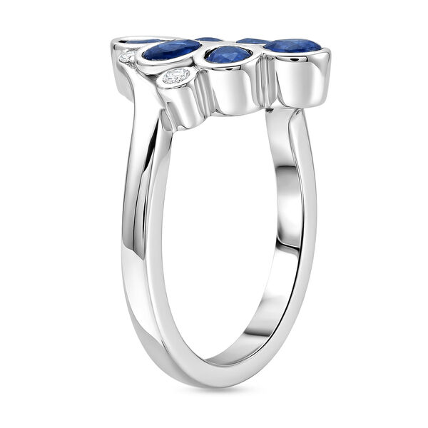 Kyanit und Zirkon Bypass Ring 925 Silber rhodiniert  ca. 1,15 ct image number 7