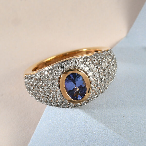 Tansanit und Zirkon-Ring, ca. 1,96 ct. image number 7