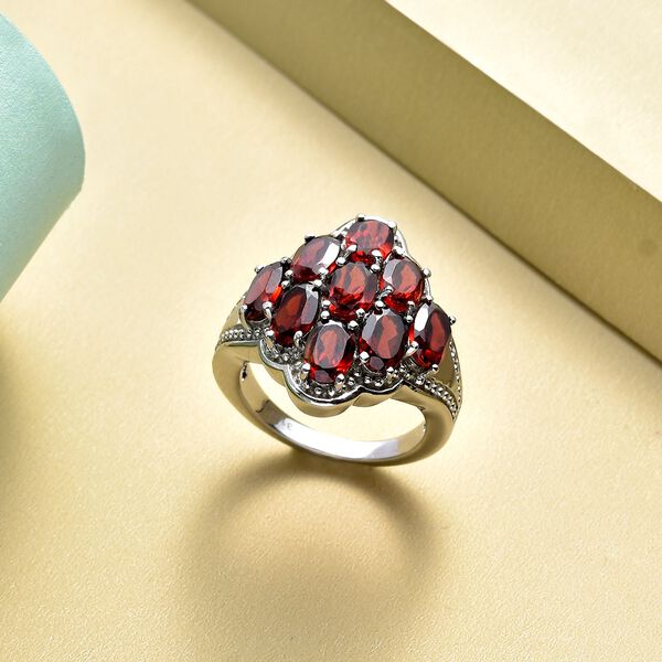 Roter Granat-Ring, (Größe 16.00) Edelstahl, ca. 5,39 ct image number 2