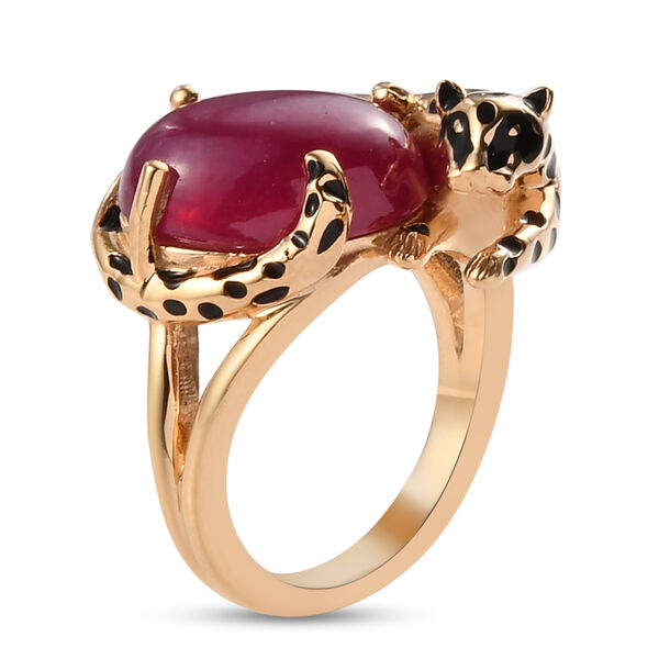 Afrikanisher Rubin(Fissure gef&uuml;llt) Ring 925 Silber vergoldet image number 5