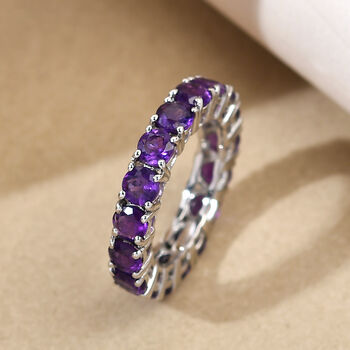 Lusaka Amethyst-Ring, 925 Silber platiniert  ca. 4,38 ct