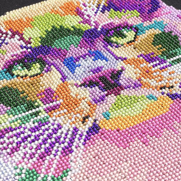 DIY Diamond Painting Leinwand, Mandala-Tiger, mehrfarbig mit Glitzerakzenten, 29x29cm image number 5