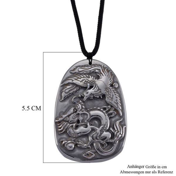 Terahertz Halskette, Drachen und Ph&ouml;nix Motiv, ca. 71 cm, ca. 100.00 ct image number 7