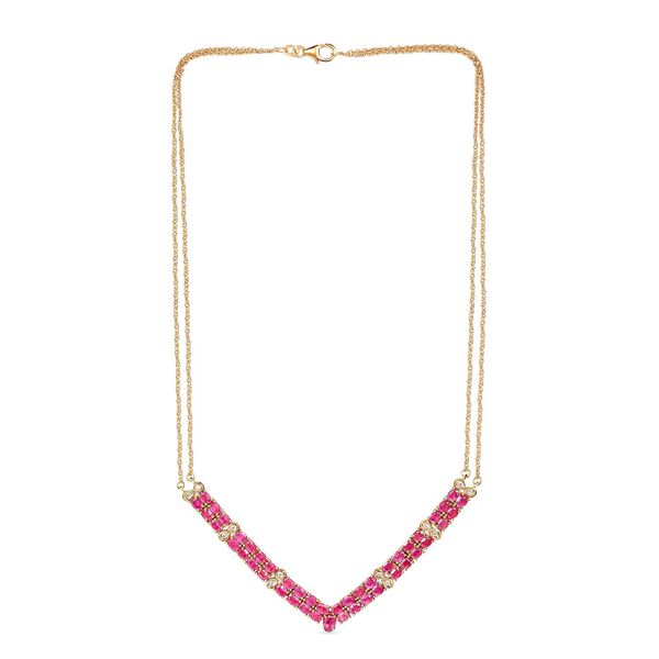 Afrikanische Rubin und Zirkon-Halskette in Silber image number 5