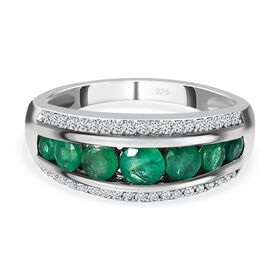 Kagem sambischer Smaragd und Zirkon-Ring - 1,27 ct.