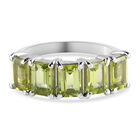 Peridot 5 Stein Ring Edelstahl image number 0