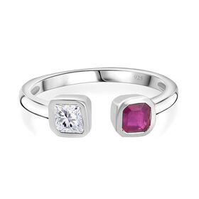 Afrikanischer Rubin und Moissanit-Ring - 0,83 ct.
