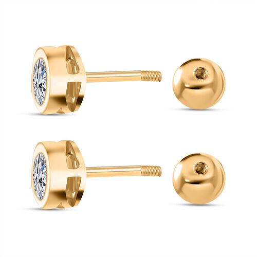 Lab Grown Diamant Ohrringe 925 Silber Gelbgold Vermeil ca. 1,00 ct. image number 4