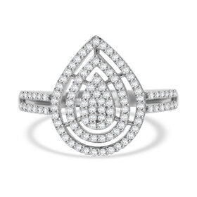 LUSTRO STELLA- Weißer Zirkonia Ring 925 Silber rhodiniert (Größe 21.00)