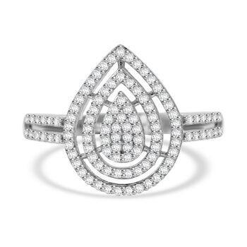 LUSTRO STELLA- Wei&szlig;er Zirkonia Ring 925 Silber rhodiniert (Gr&ouml;&szlig;e 21.00)