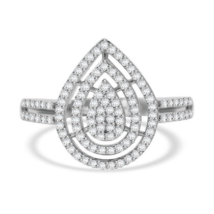 LUSTRO STELLA- Wei&szlig;er Zirkonia Ring 925 Silber rhodiniert (Gr&ouml;&szlig;e 21.00)