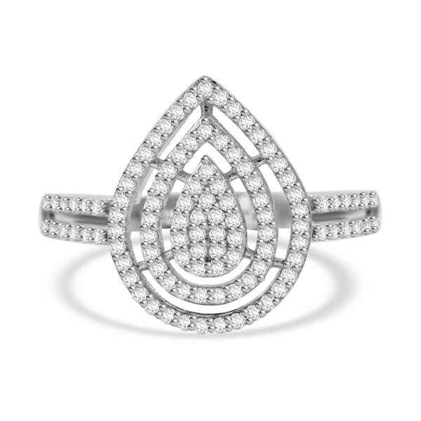 LUSTRO STELLA- Weißer Zirkonia Ring 925 Silber rhodiniert (Größe 21.00) image number 0
