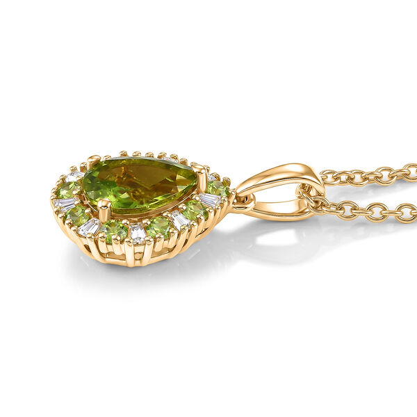 EVER TRUE AA Nat&uuml;rlicher Peridot Anh&auml;nger mit Kette, ca. 50 cm ca. 2.32 ct image number 3