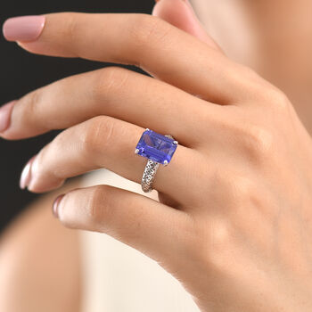LUXORO AAA Tansanit Ring in 375 Wei&szlig;gold - 6 ct.