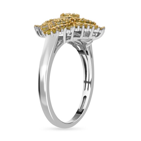 Gelber Diamant Cluster Ring - 1 ct. image number 5