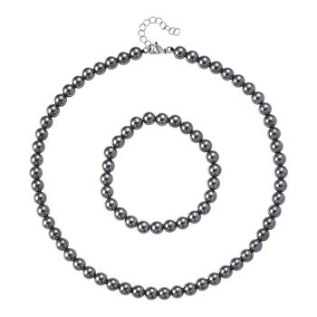 2er Set - Terahertz Halskette und Armband, 316L Edelstahl ca. 255.00 ct