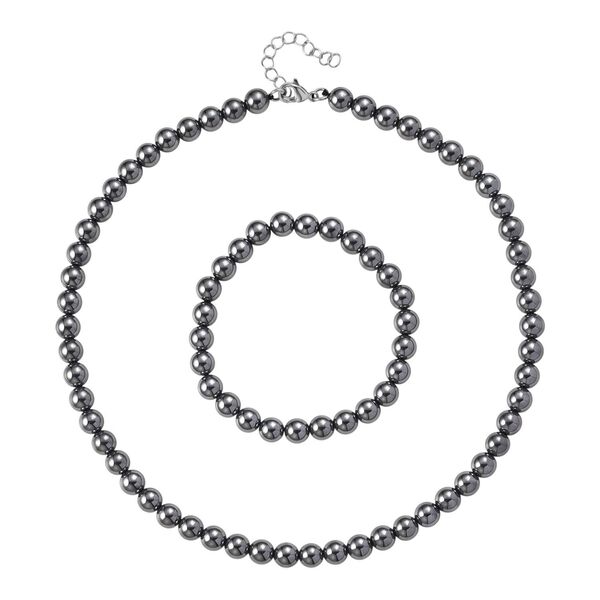 2er Set - Terahertz Halskette und Armband, 316L Edelstahl ca. 255.00 ct