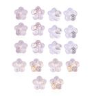 9 Paar Ohrstopper Set, 925 Silber Kern mit Silikon Blüte, rhodiniert vergoldet rosévergoldet