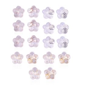 9 Paar Ohrstopper Set, 925 Silber Kern mit Silikon Blüte, rhodiniert vergoldet rosévergoldet