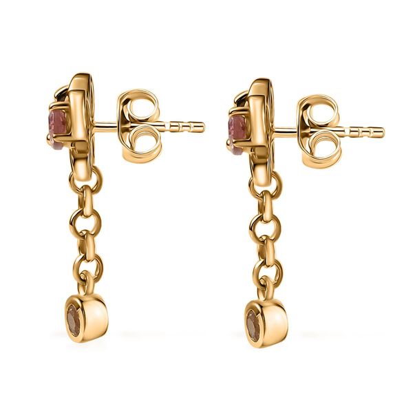 D joy Mehrfarbige-Turmalin Ohrringe, 925 Silber 750 Gelb Vergoldet ca. 0,96 ct. image number 4