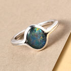 Boulder Opal Triplett-Ring, 925 Silber platiniert (Größe 16.00) ca. 1,23 ct image number 1