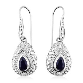 Masoala Saphir (Fissure gefüllt) Ohrringe 925 Silber ca. 2,59 ct.