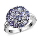 Tansanit und weißer Zirkon-Ring, 925 Silber platiniert  ca. 2,03 ct image number 3