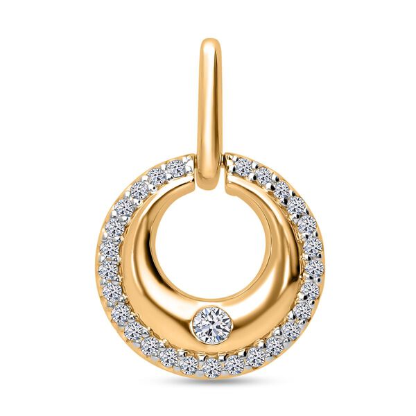 LUXURIANT SI-GH Labor Diamant Anhänger, 925 Silber Gelbgold Vermeil - 0,26 ct. image number 0