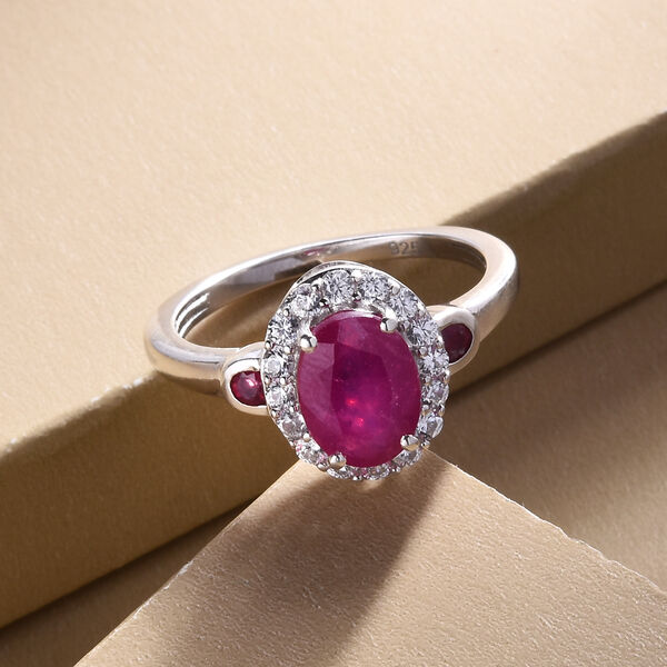 Afrikanischer Rubin-Ring, 925 Silber platiniert  ca. 2,37 ct image number 2