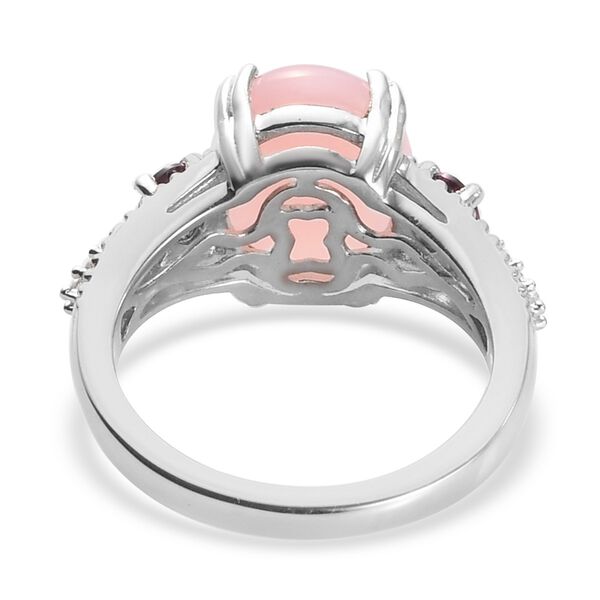 Rosa Opal, Rhodolith-Granat und Zirkon Ring 925 Silber Platin-&Uuml;berzug image number 7