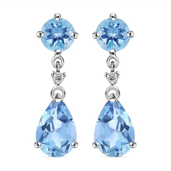 Himmelblaue Topas Ohrringe, 925 Silber ca. 10,46 ct