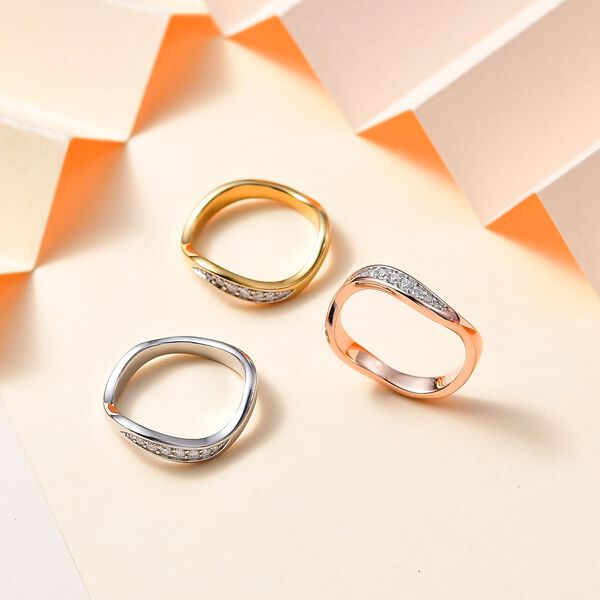 3er-Set- Moissanit Ringe - 0,59 ct. image number 2