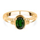 Natürlicher Chromdiopsid Solitär Ring 925 Silber vergoldet (Größe 16.00) ca. 0,87 ct