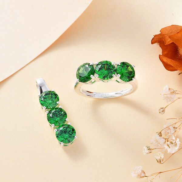 Grünes Zirkonia-Schmuckset image number 2