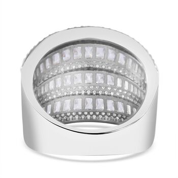 LUSTRO STELLA - Wei&szlig;er Zirkonia Ringe 925 Silber rhodiniert (Gr&ouml;&szlig;e 16.00)