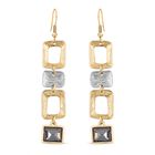Geometrischem Design Kristall Ohrhänger, Bicolor mit rechteckigen Elementen, goldfarben