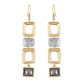 Geometrische Kristall-Ohringe in Gold- und Silberton