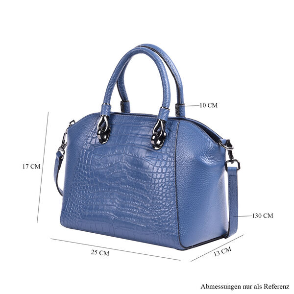 Crossbody-Tasche aus 100% Leder, Blau&nbsp; image number 5