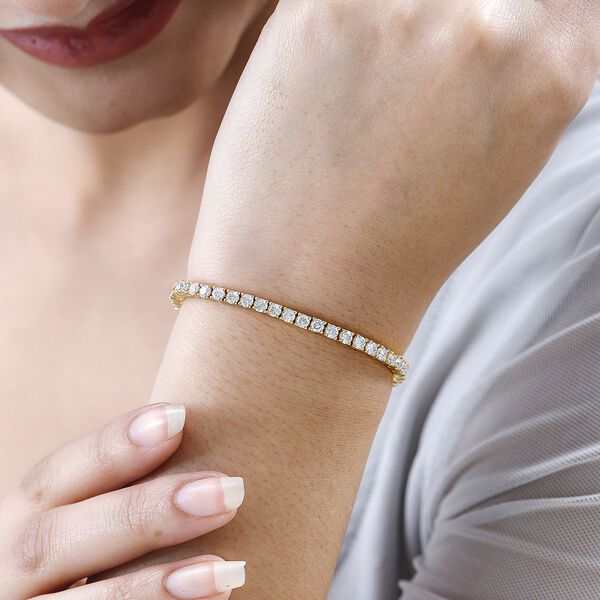 EF Moissanit Armband ca. 19 cm 925 Silber Gelbgold Vermeil ca. 5,78 ct. image number 5