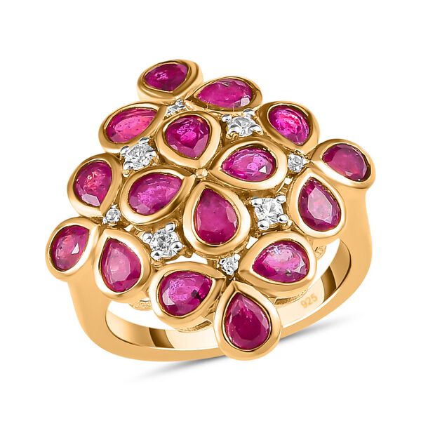 Afrikanischer Rubin und Zirkon-Ring - 4 ct. image number 4