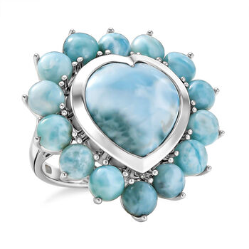 D'Joy Larimar Ring 925 Silber rhodiniert (Gr&ouml;&szlig;e 17.00) ca. 22,58 ct