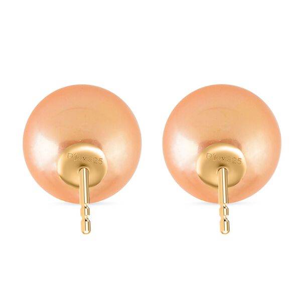 D'Joy Pfirsich Edison Perle Ohrringe 925 Silber vergoldet image number 5
