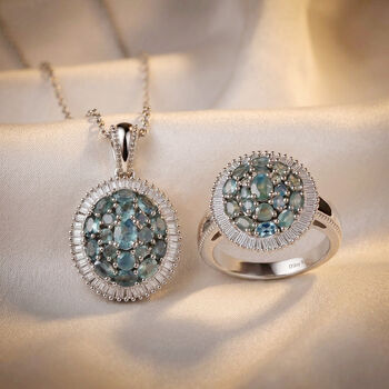 D'Joy Alexandrit und Diamant Ring und Anh&auml;nger mit 50 Kette